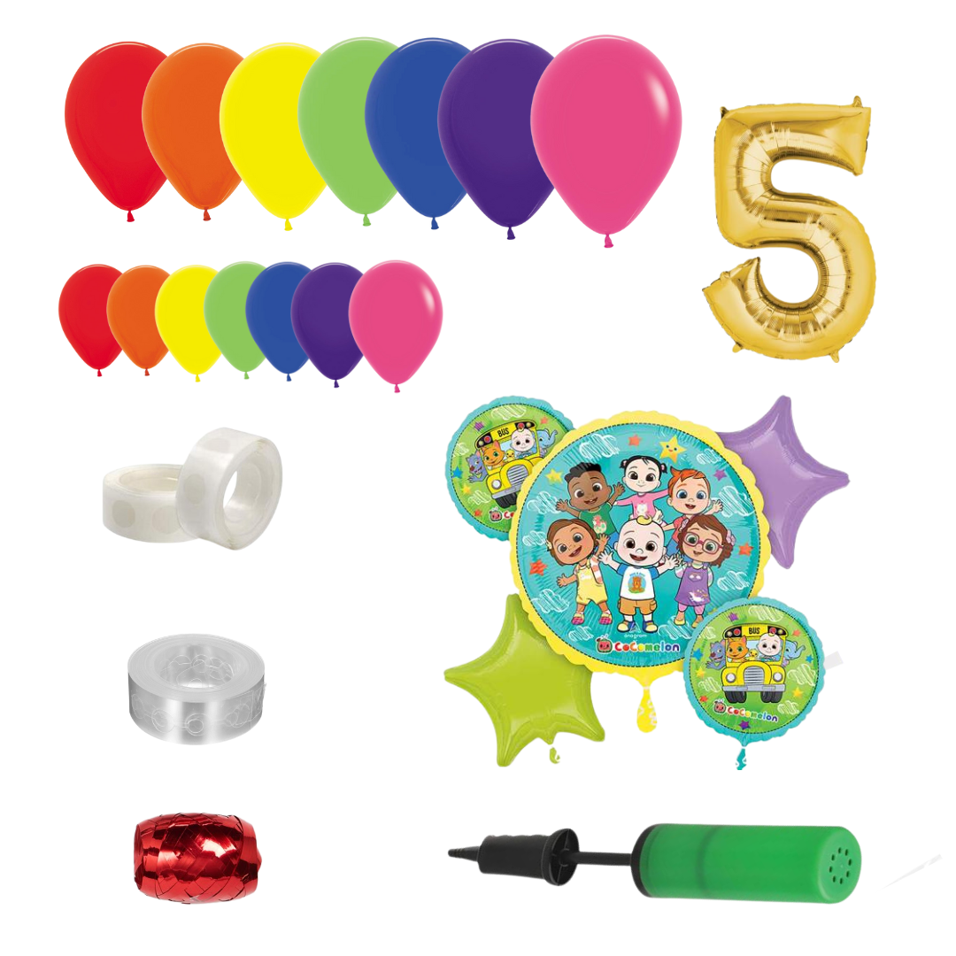 Cocomelon Themed Rainbow Balloon Garland Kit Number 5
