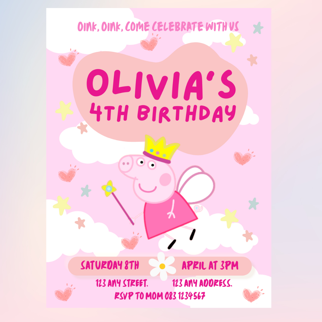 Digital Invite Peppa Pig Princess