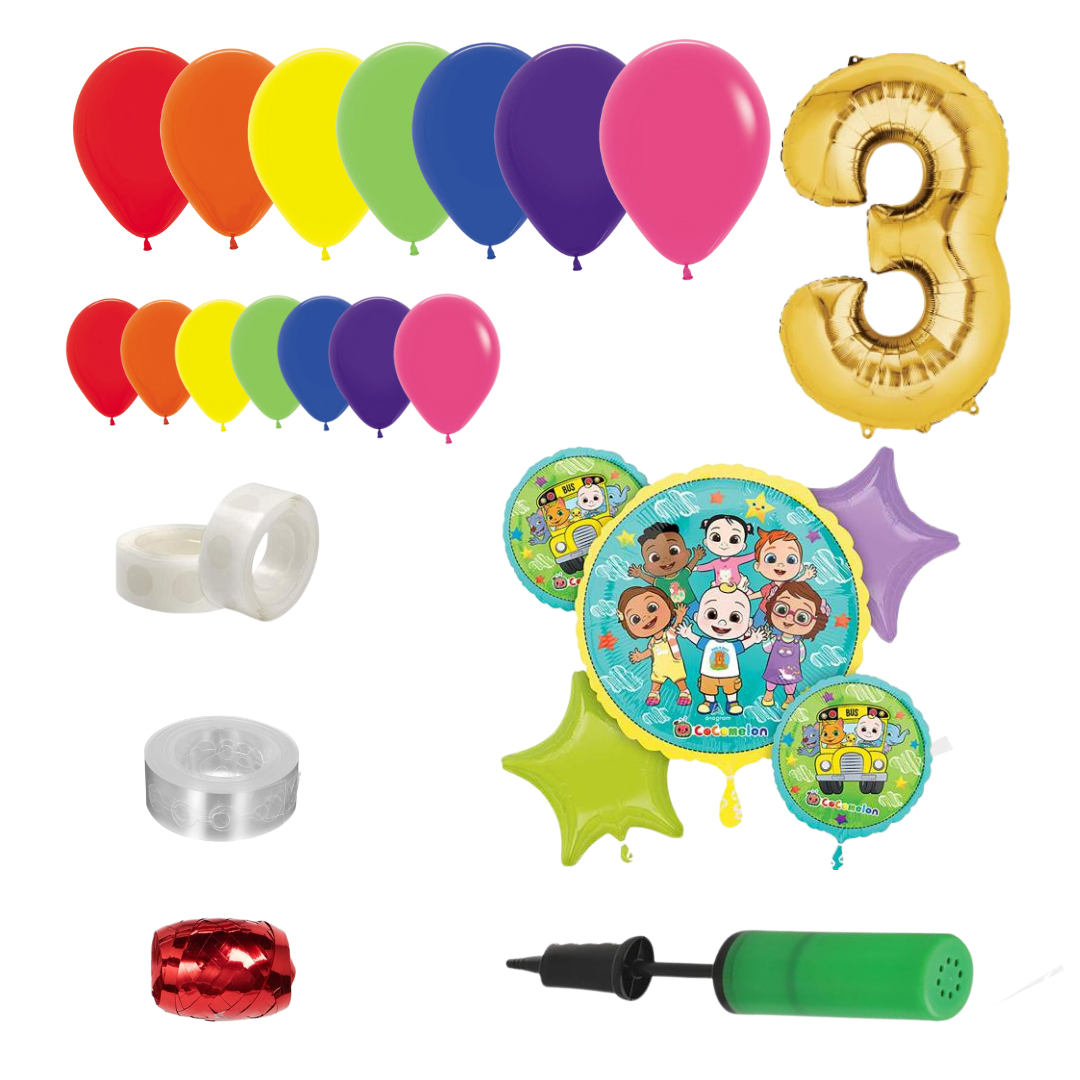 Cocomelon Themed Rainbow Balloon Garland Kit Number 3