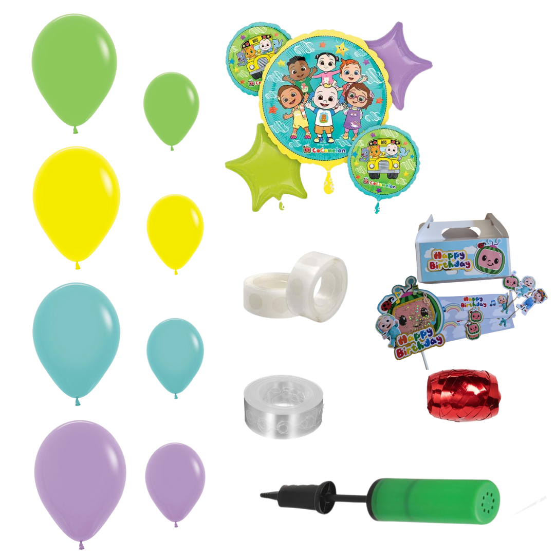 Cocomelon Themed 289-Piece Balloon Garland Kit White