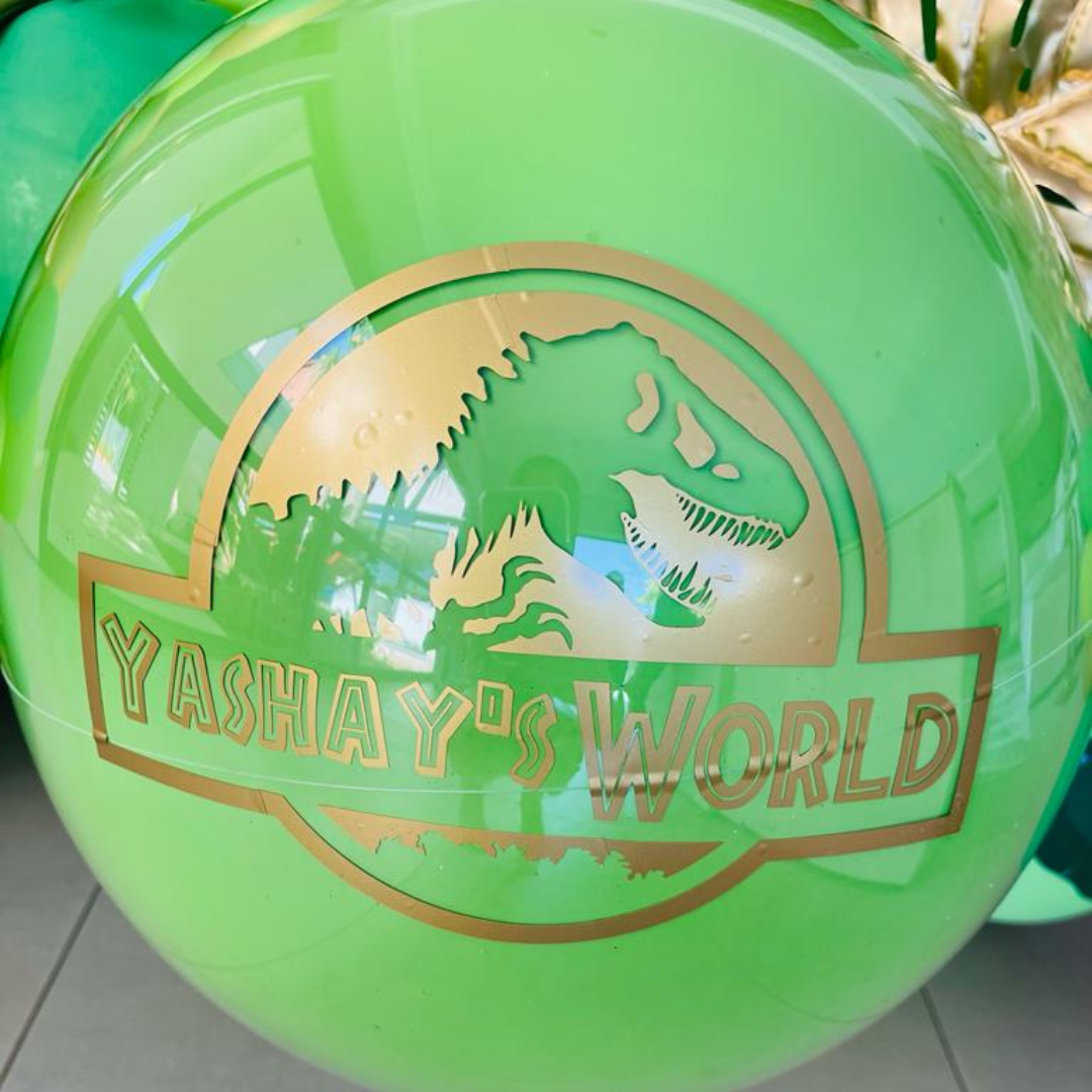 DINOSAUR JURASSIC PARK DECOR Faux Green Backdrop Balloon Garland Main Table Dino Head Breakout