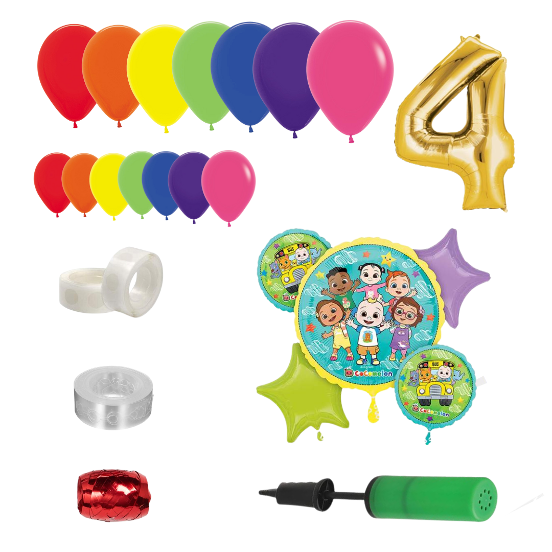 Cocomelon Themed Rainbow Balloon Garland Kit Number 4