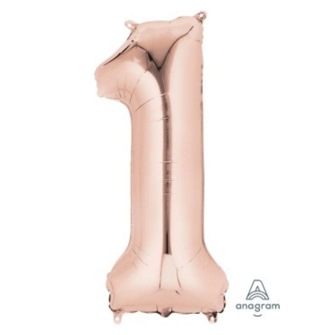 FOIL BALLOON LARGE ROSE GOLD ONE 1