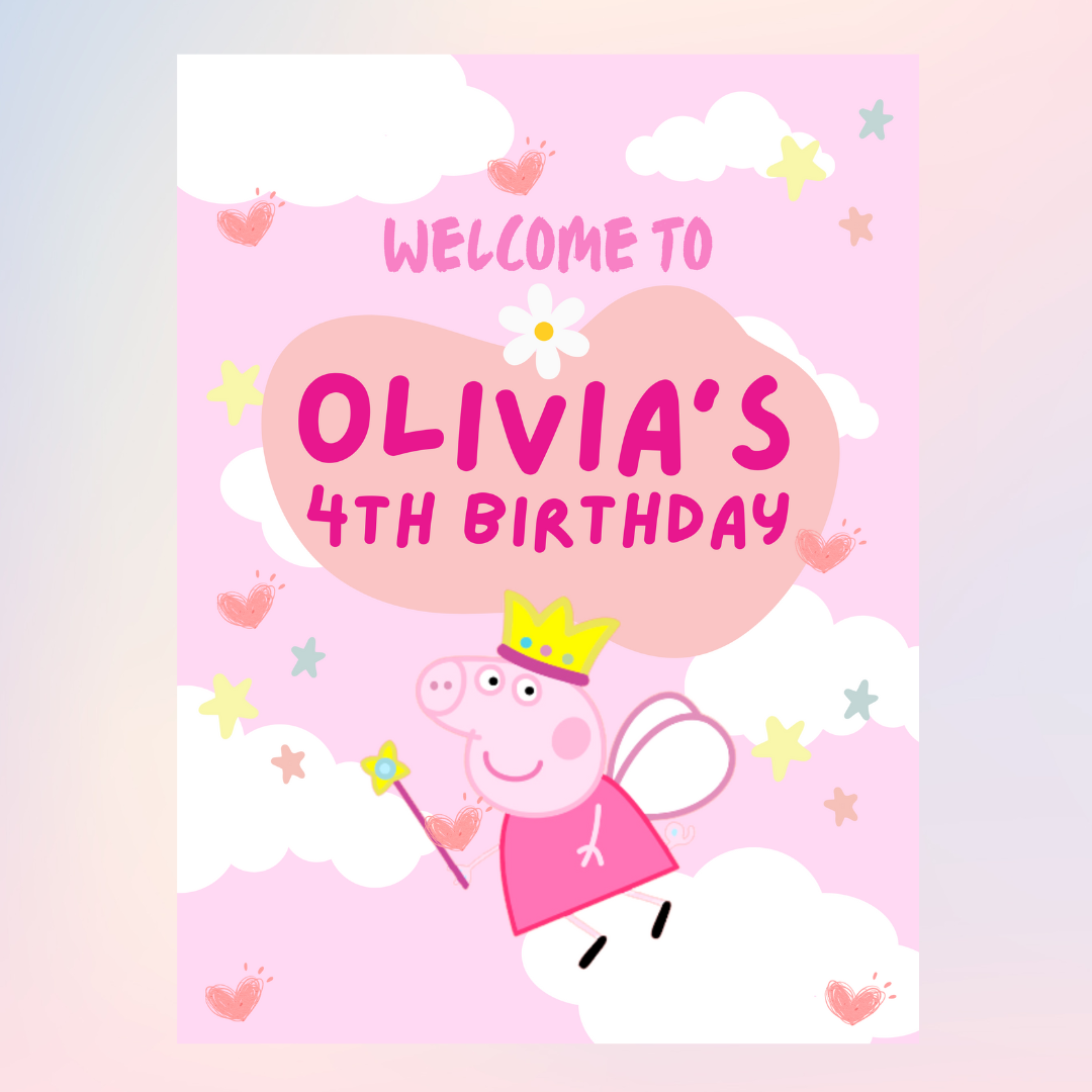 Welcome Board Peppa Pig Princess