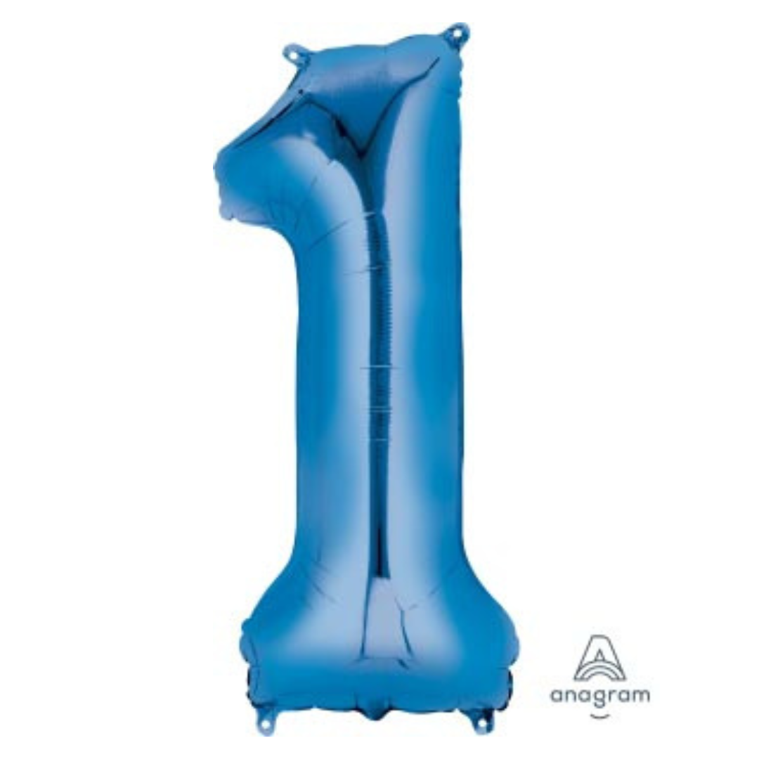 FOIL BALLOON LARGE BLUE ONE 1