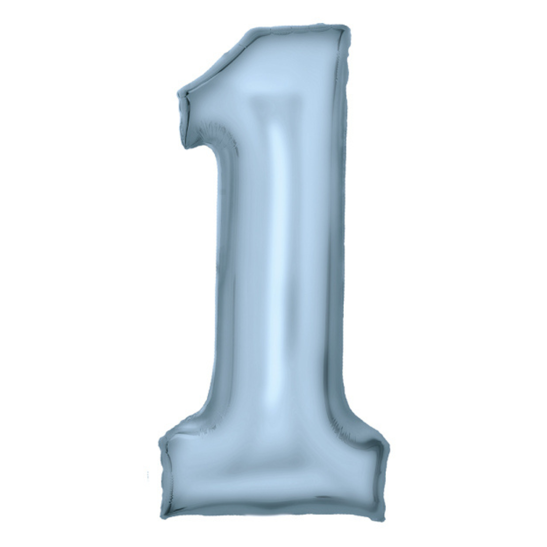 FOIL BALLOON LARGE PASTEL BLUE ONE 1