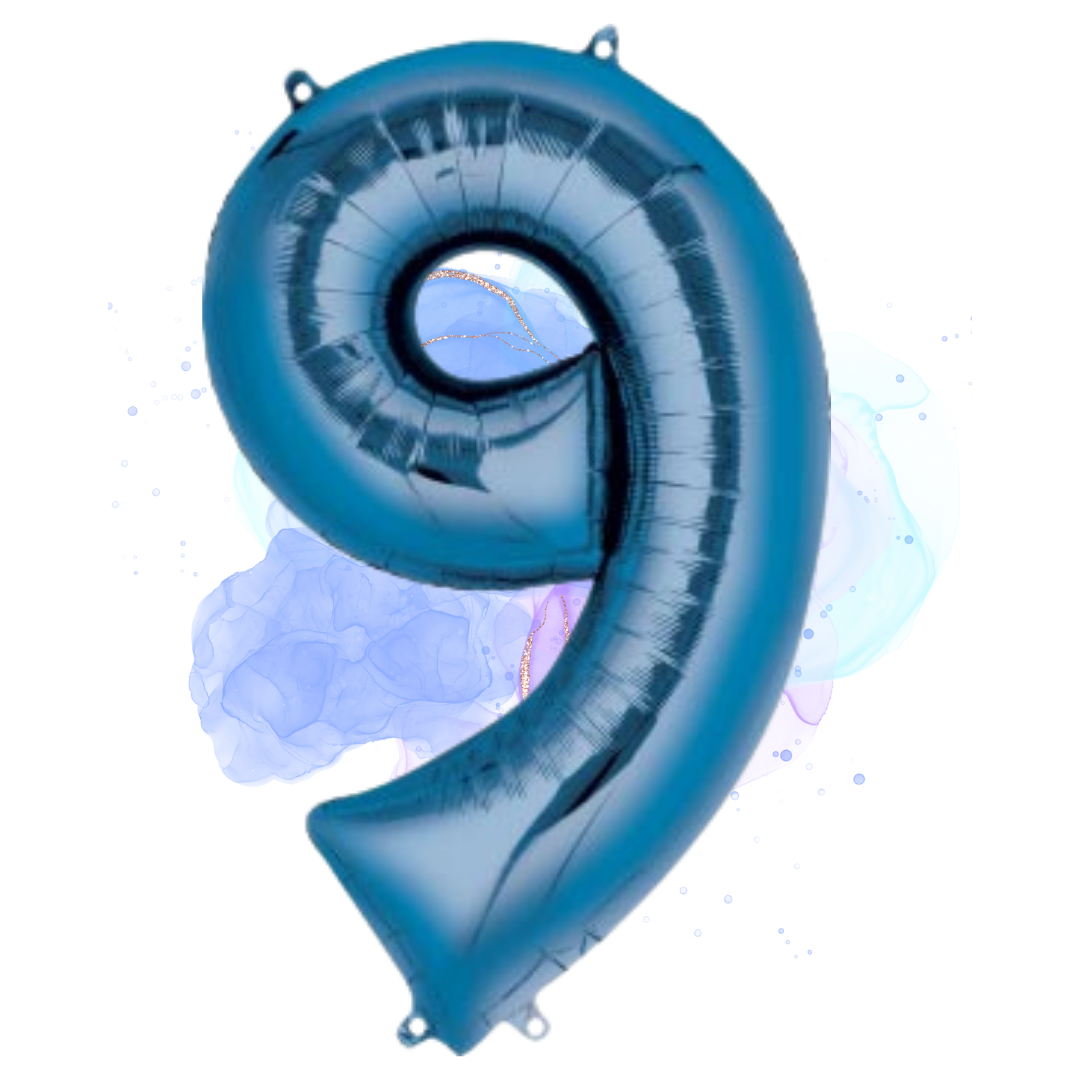 FOIL BALLOON LARGE BLUE NINE 9