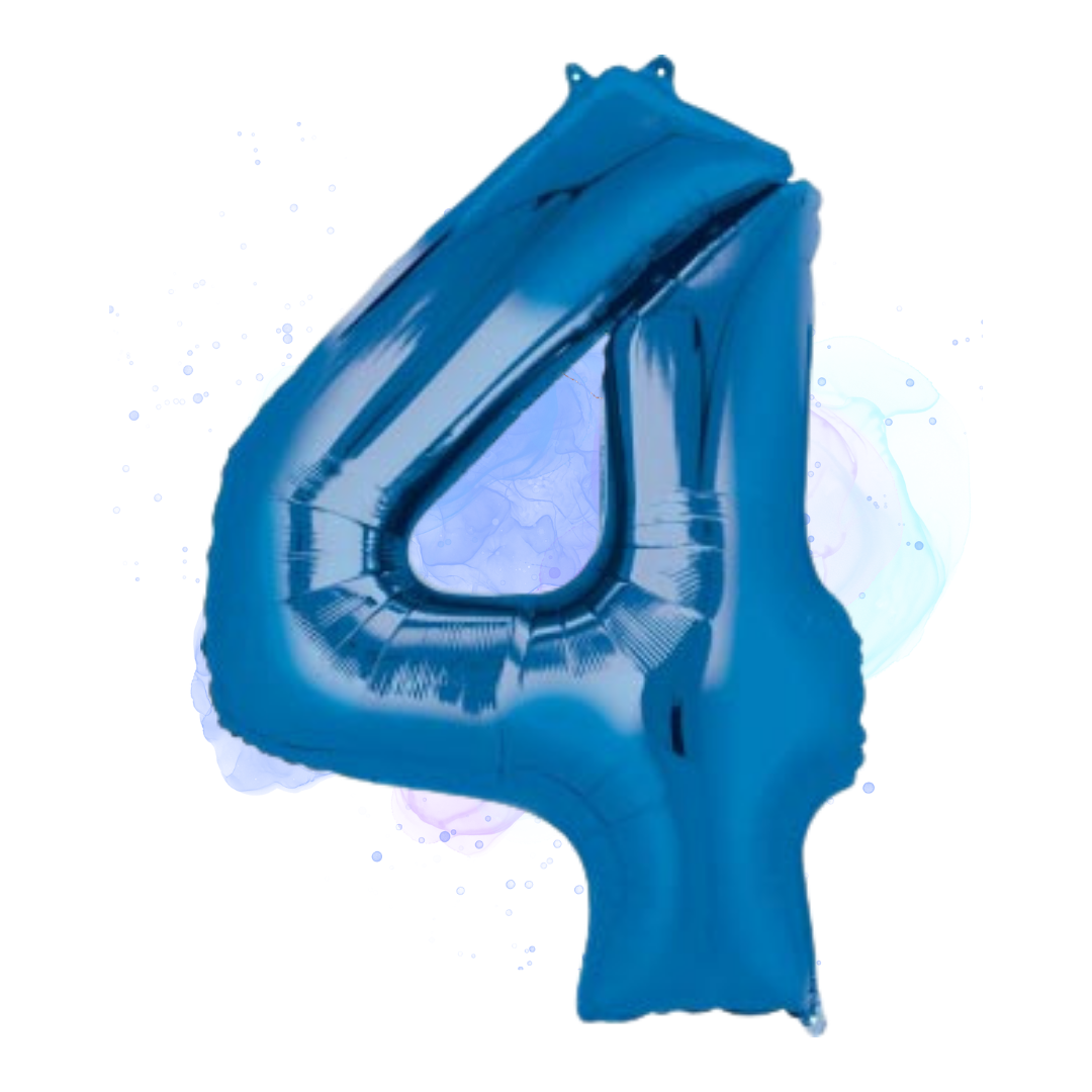 FOIL BALLOON LARGE BLUE FOUR 4
