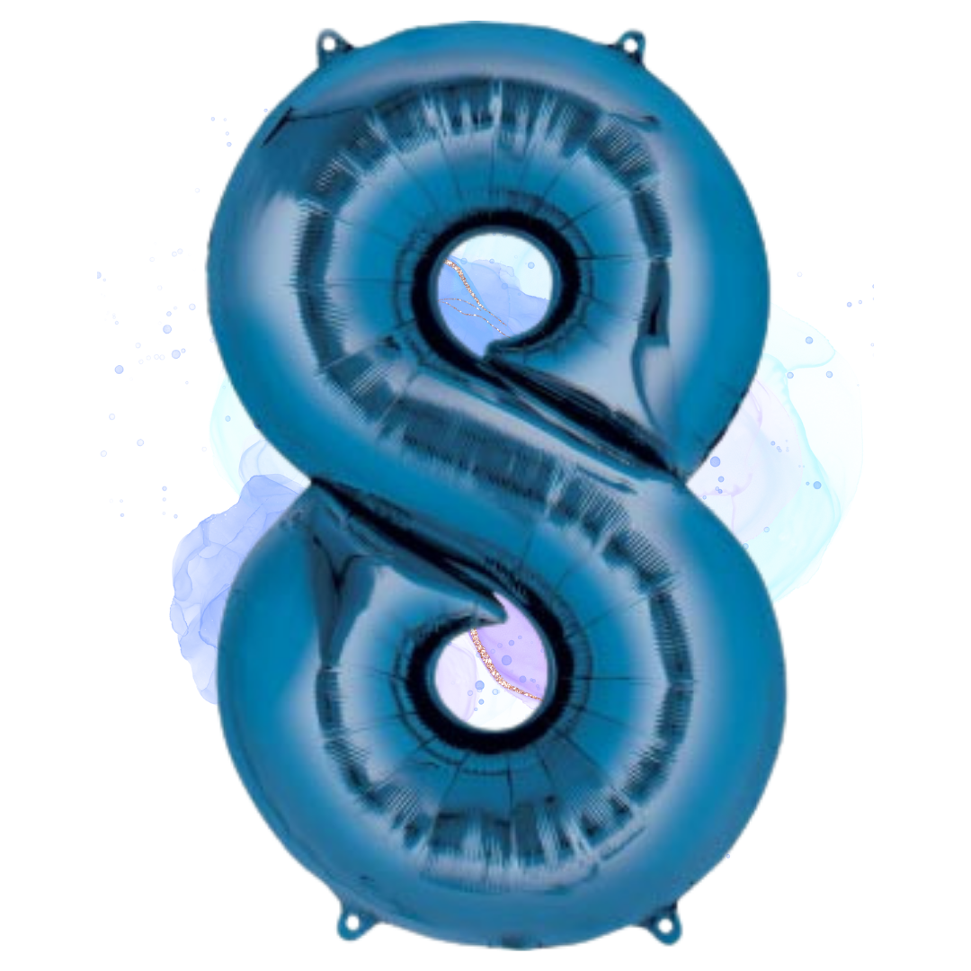 FOIL BALLOON LARGE BLUE EIGHT 8