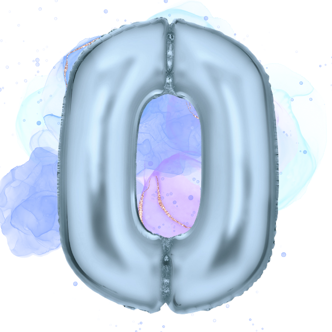 FOIL BALLOON LARGE PASTEL BLUE ZERO 0