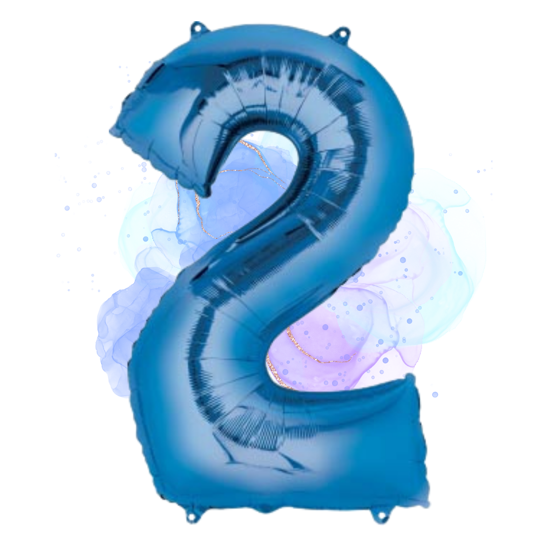 FOIL BALLOON LARGE BLUE TWO 2