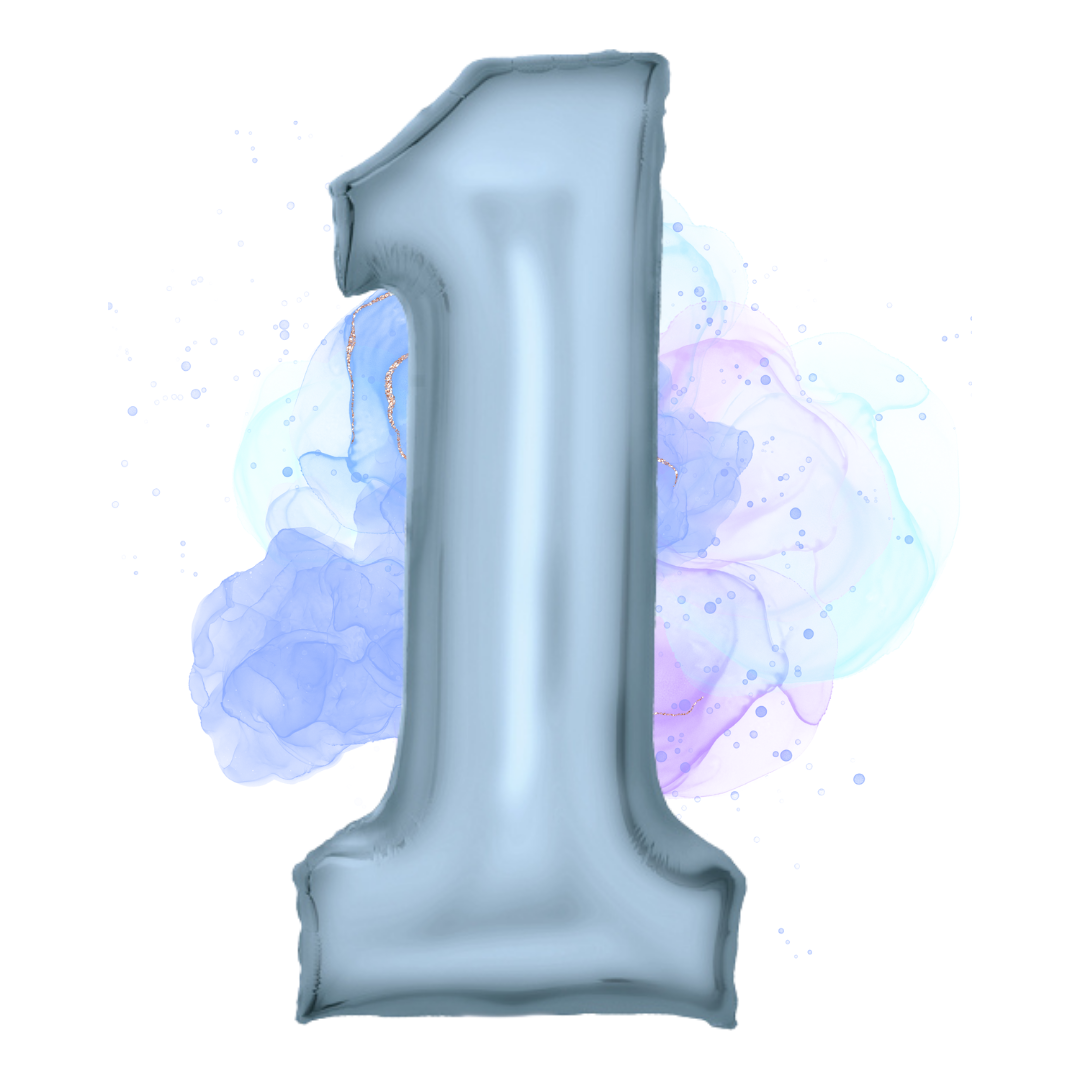 FOIL BALLOON LARGE PASTEL BLUE ONE 1