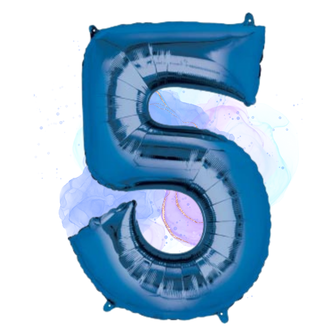 FOIL BALLOON LARGE BLUE FIVE 5