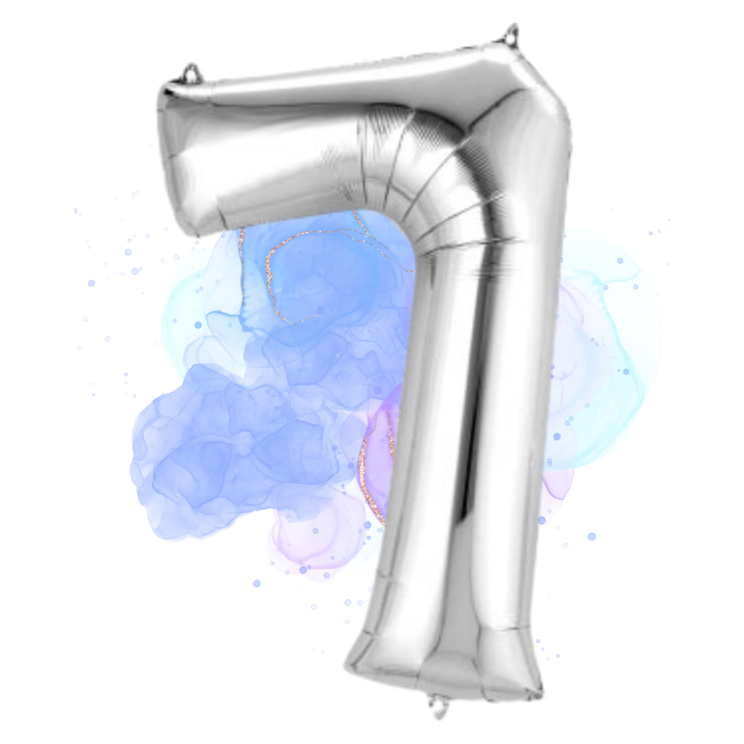 FOIL BALLOON LARGE SILVER SEVEN 7