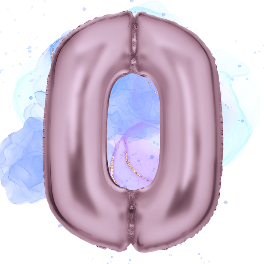 FOIL BALLOON LARGE PASTEL PINK ZERO 0
