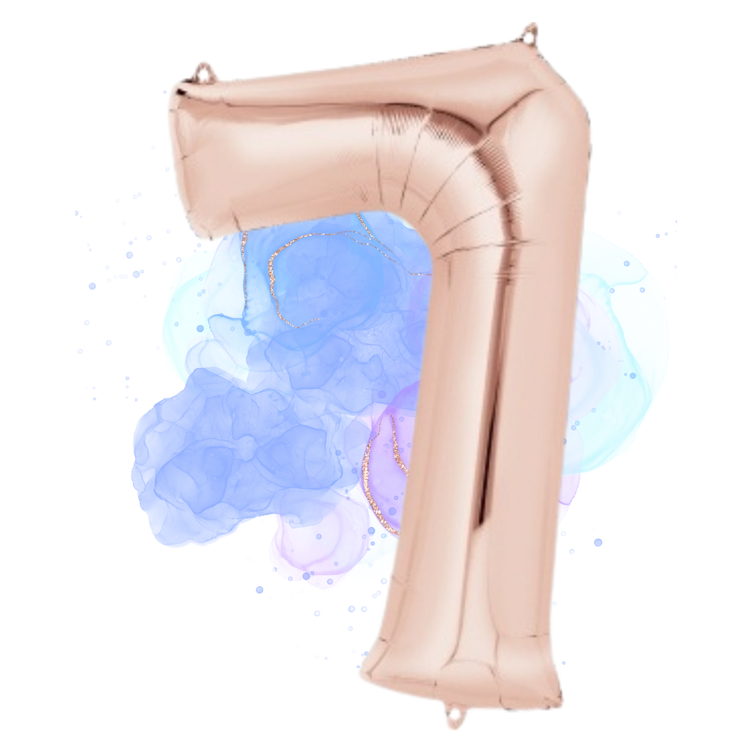 FOIL BALLOON LARGE ROSE GOLD SEVEN 7