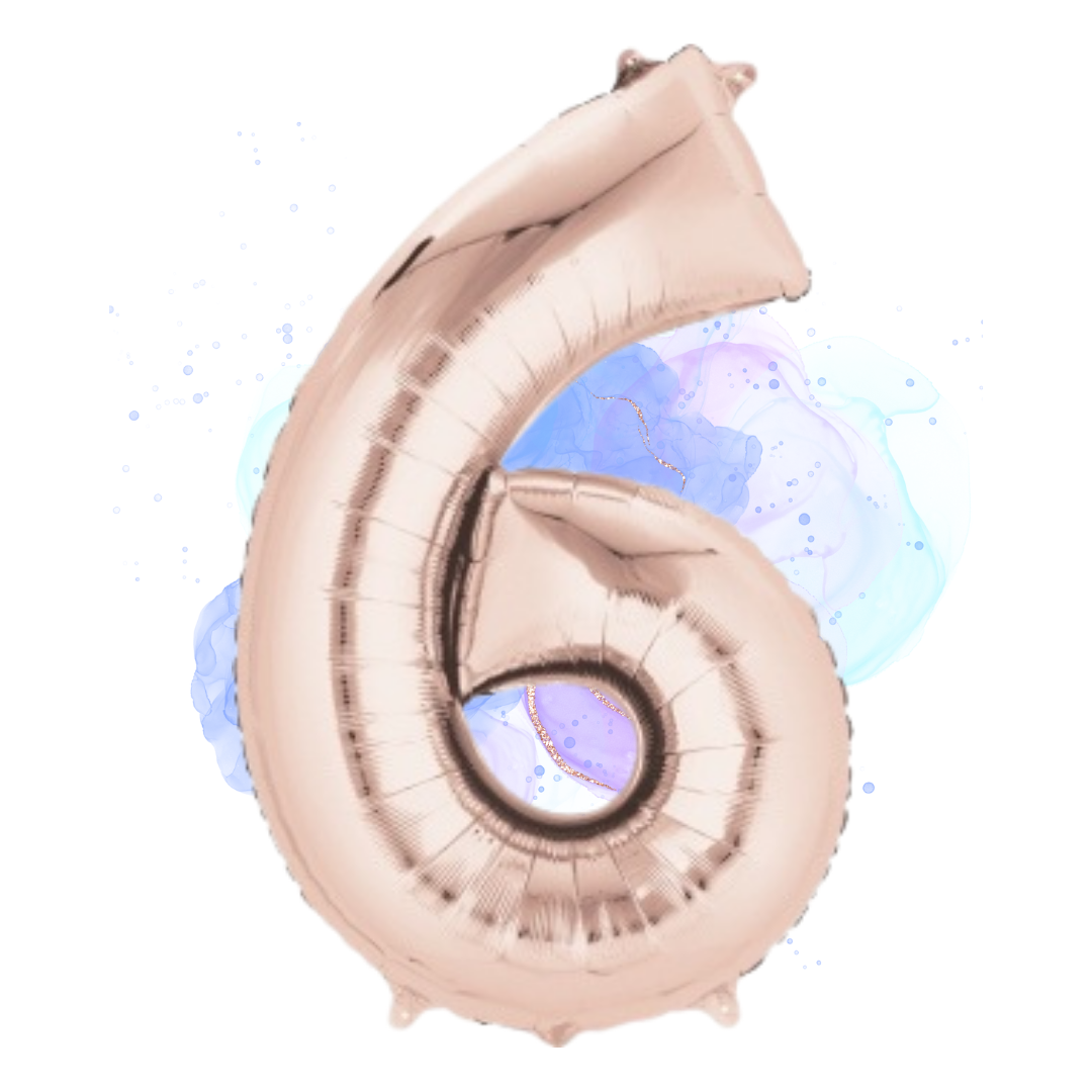 FOIL BALLOON LARGE ROSE GOLD SIX 6