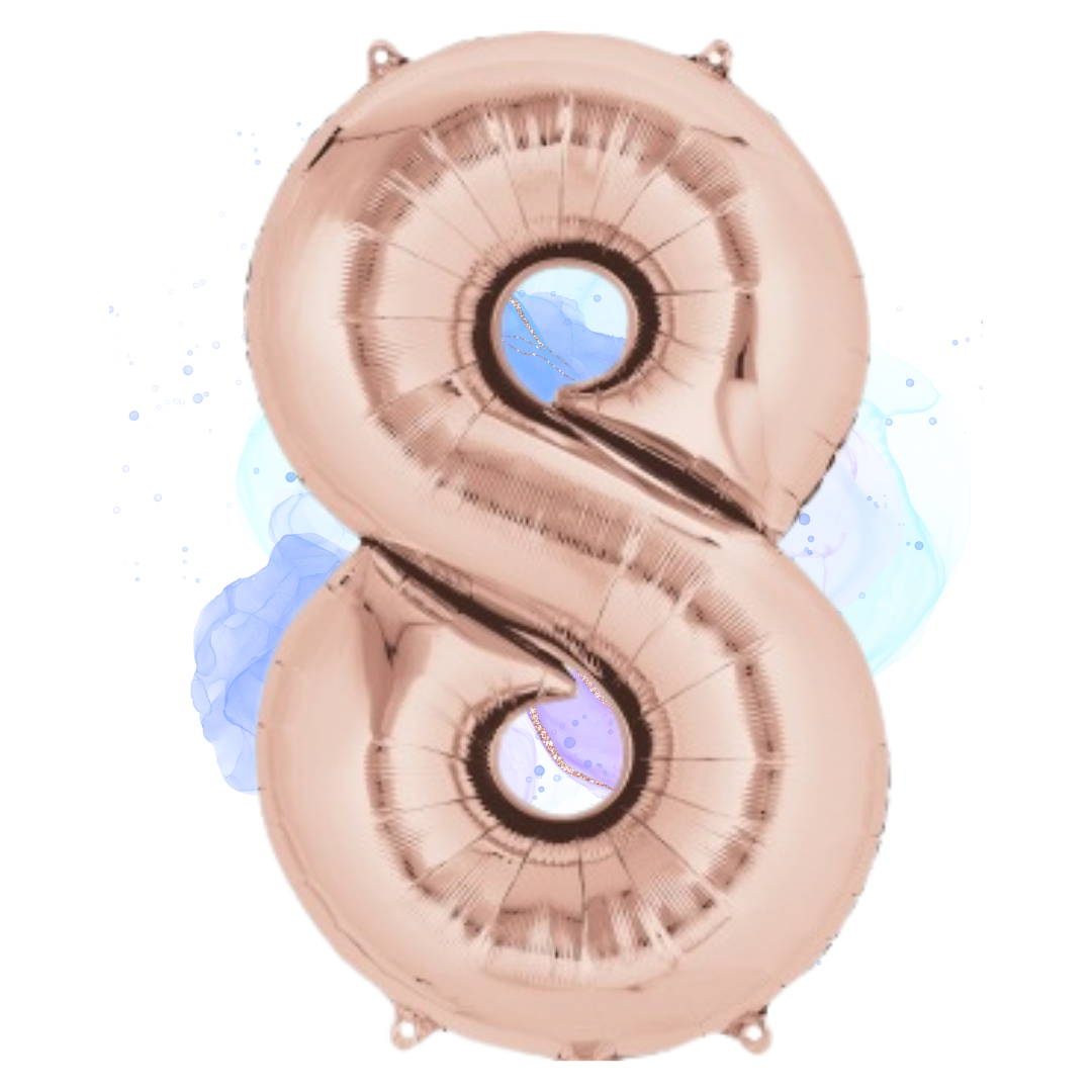 FOIL BALLOON LARGE ROSE GOLD EIGHT 8