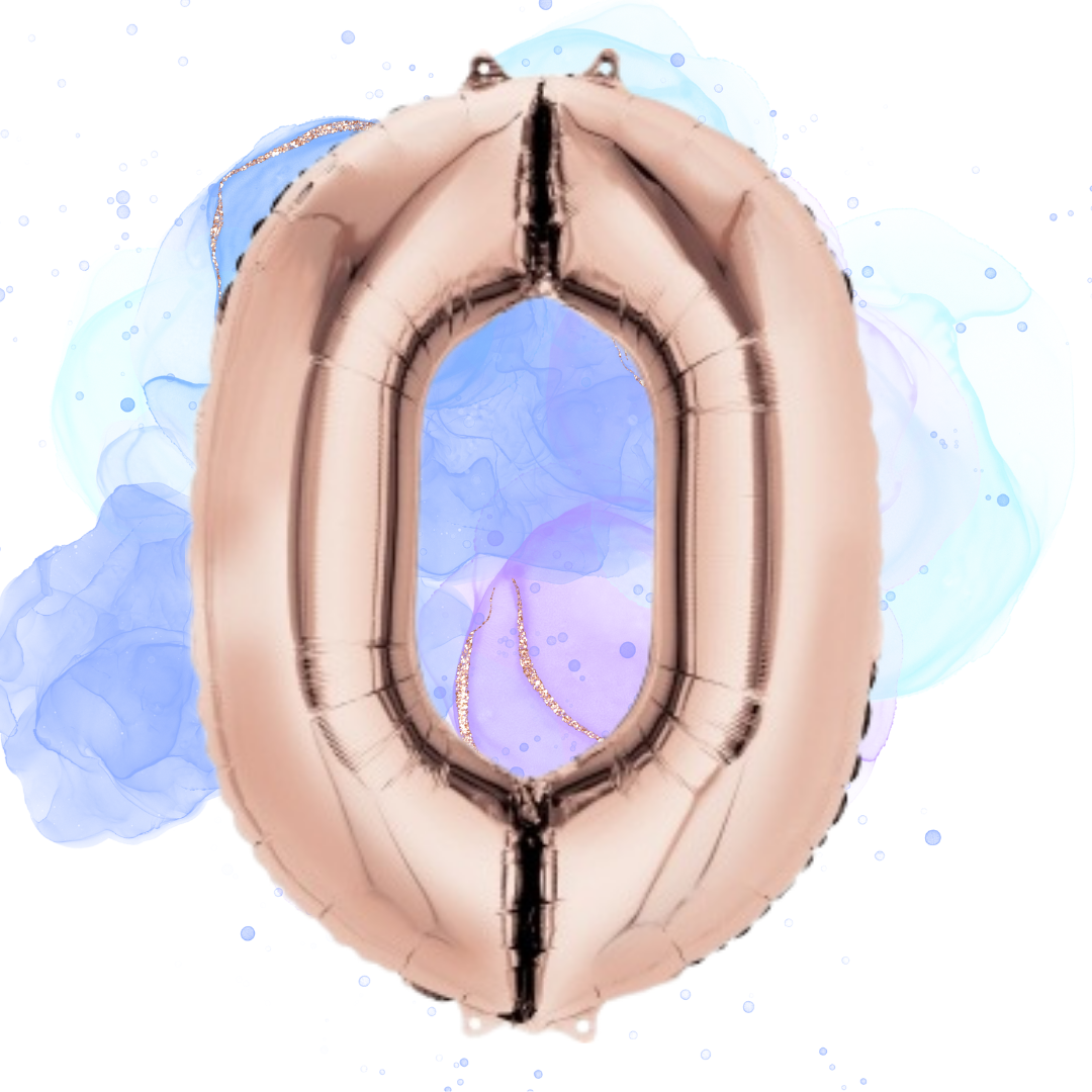 FOIL BALLOON LARGE ROSE GOLD ZERO 0