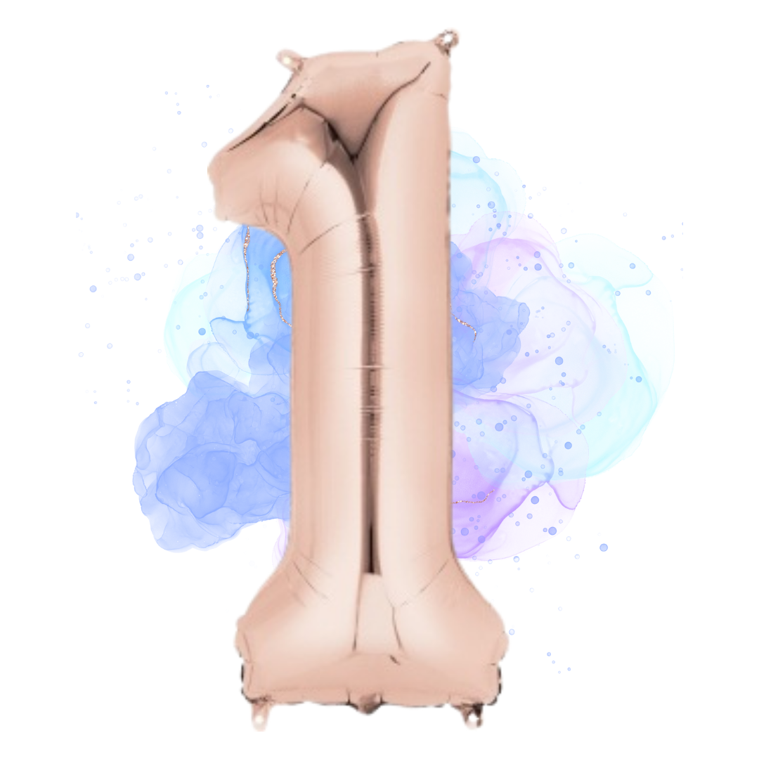 FOIL BALLOON LARGE ROSE GOLD ONE 1