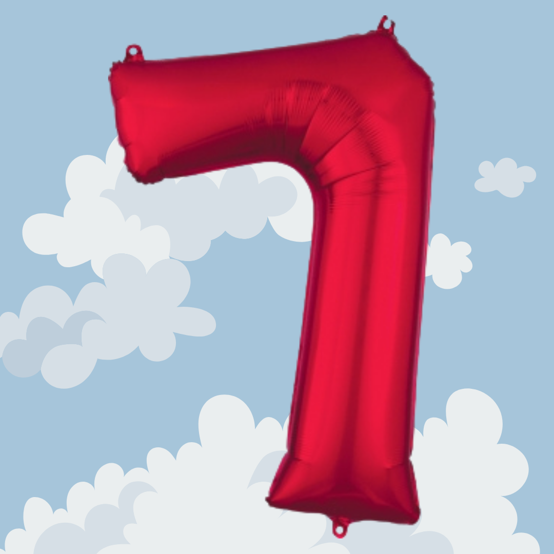 FOIL BALLOON LARGE RED SEVEN 7