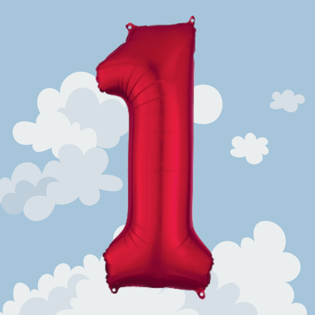 FOIL BALLOON LARGE RED ONE 1