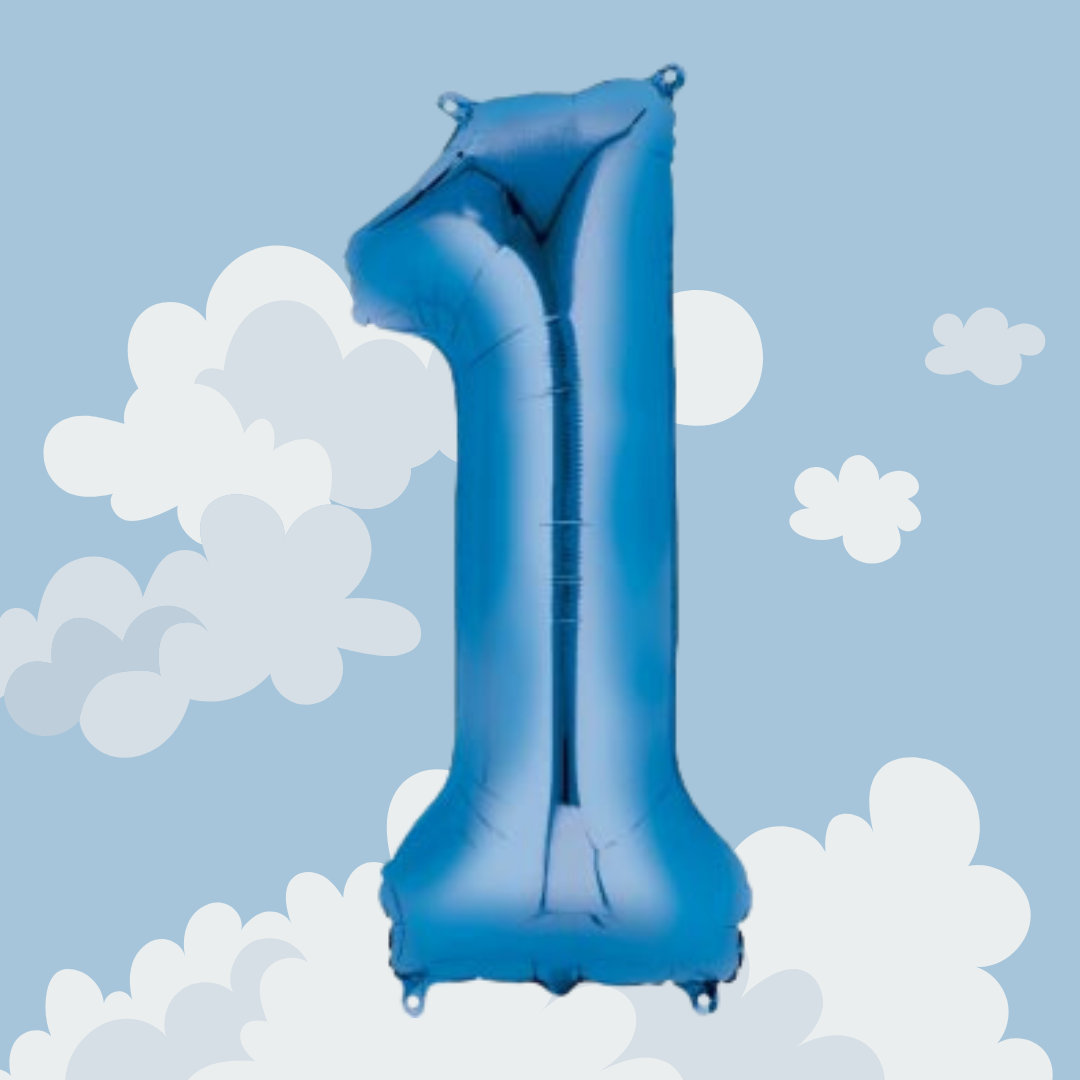 FOIL BALLOON LARGE BLUE ONE 1