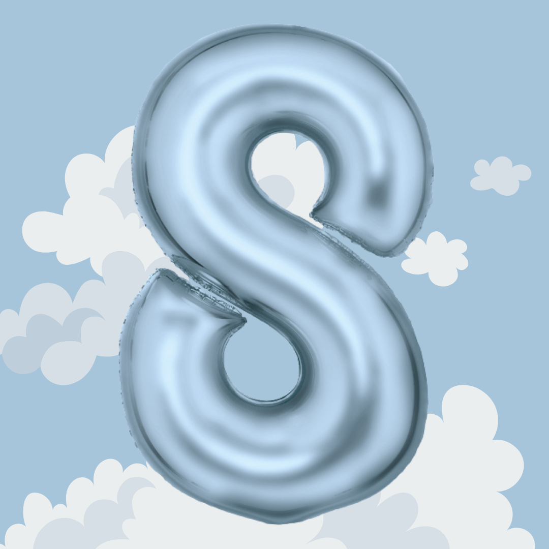 FOIL BALLOON LARGE PASTEL BLUE EIGHT 8