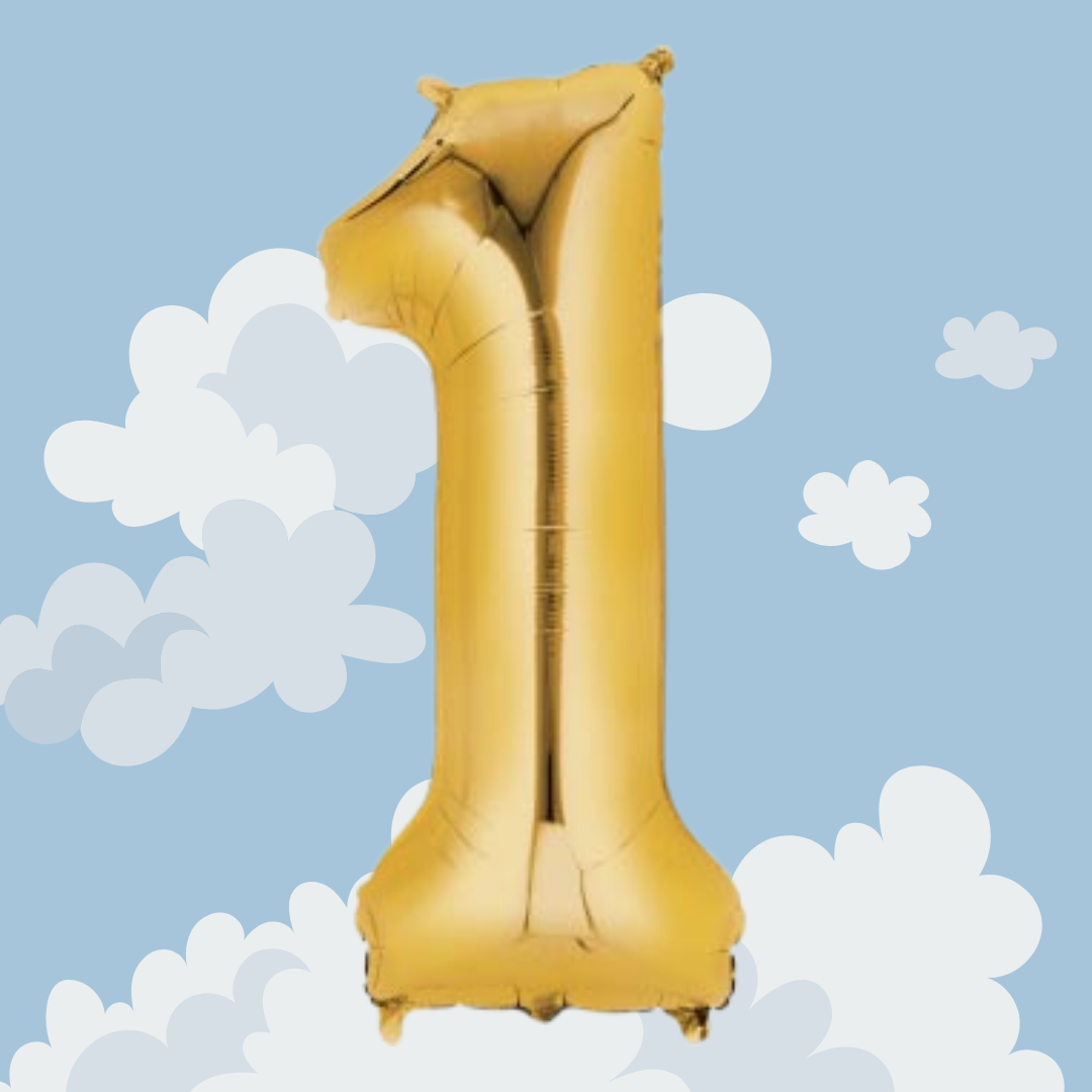FOIL BALLOON LARGE YELLOW GOLD ONE 1