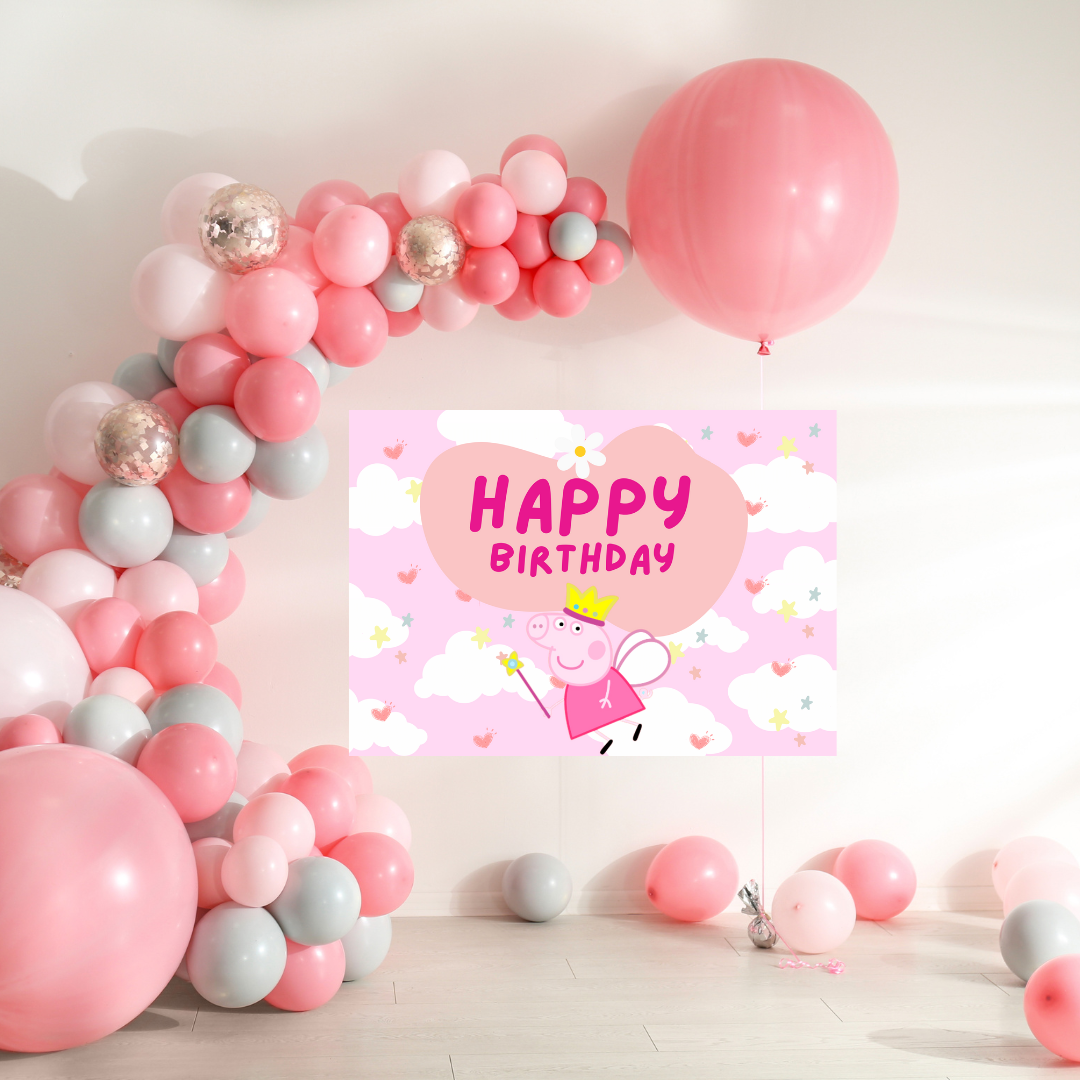 Peppa Pig Party Banner Pink Princess