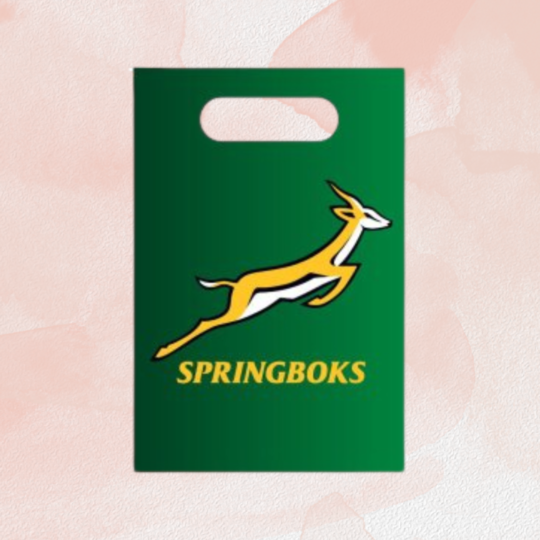 Springbok-Themed Paper Party Bags β Pack of 8
