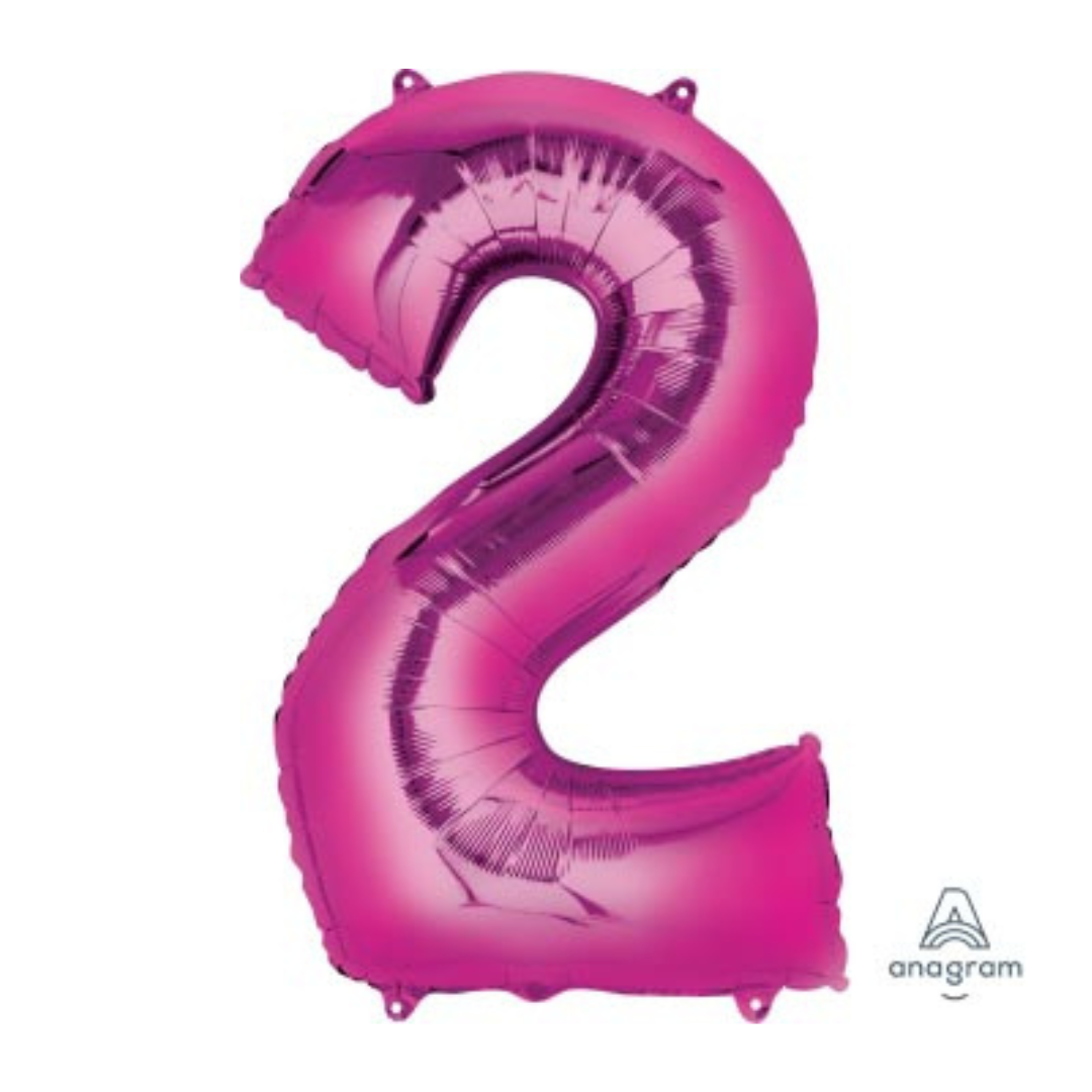 FOIL BALLOON LARGE CERISE PINK TWO 2
