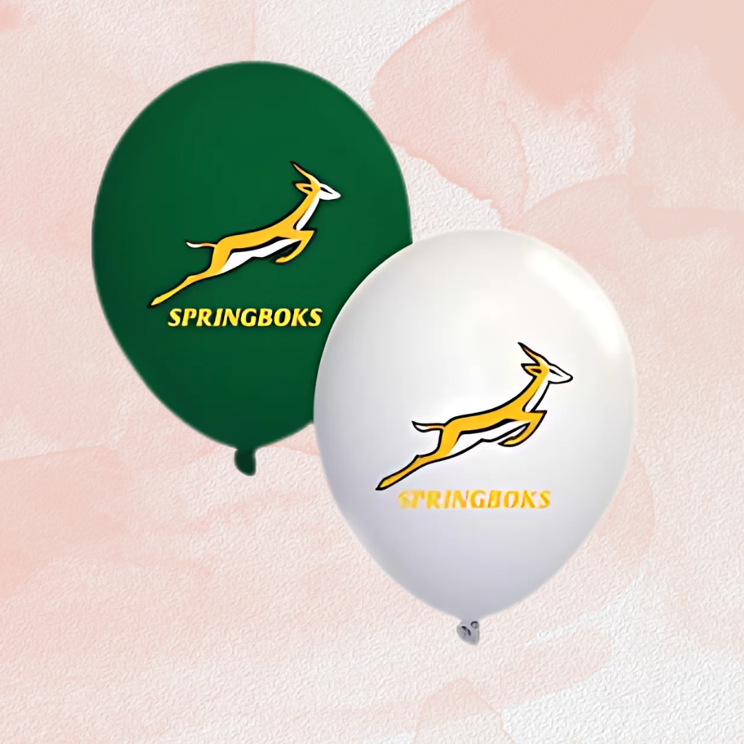 Springbok Themed Latex Balloons β 12 Inch (Pack of 10)