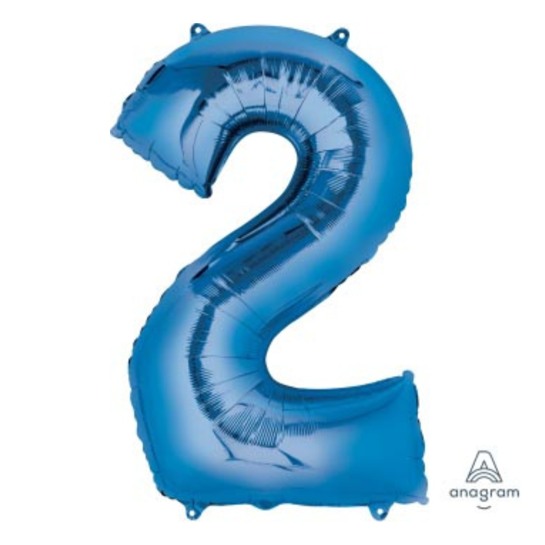 FOIL BALLOON LARGE BLUE TWO 2
