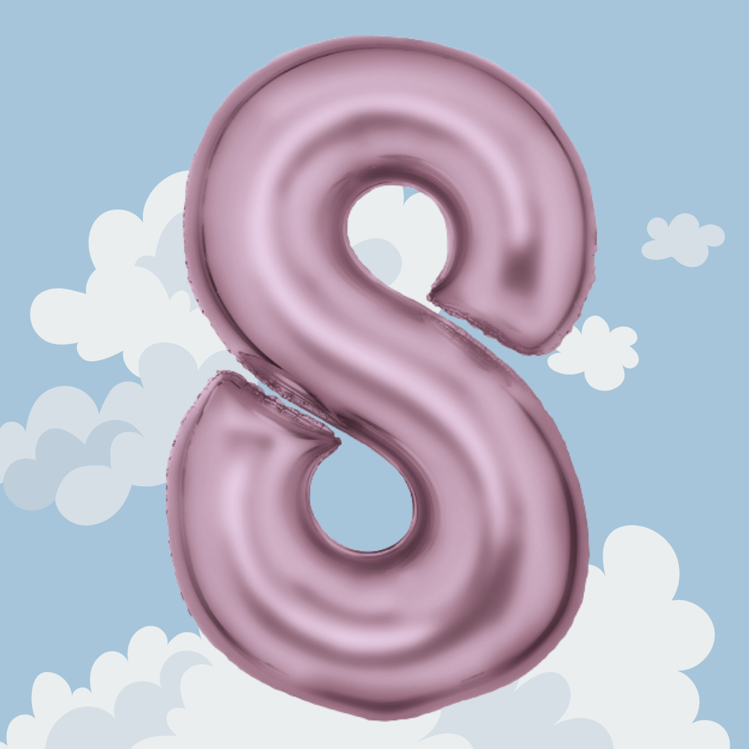 FOIL BALLOON LARGE PASTEL PINK EIGHT 8