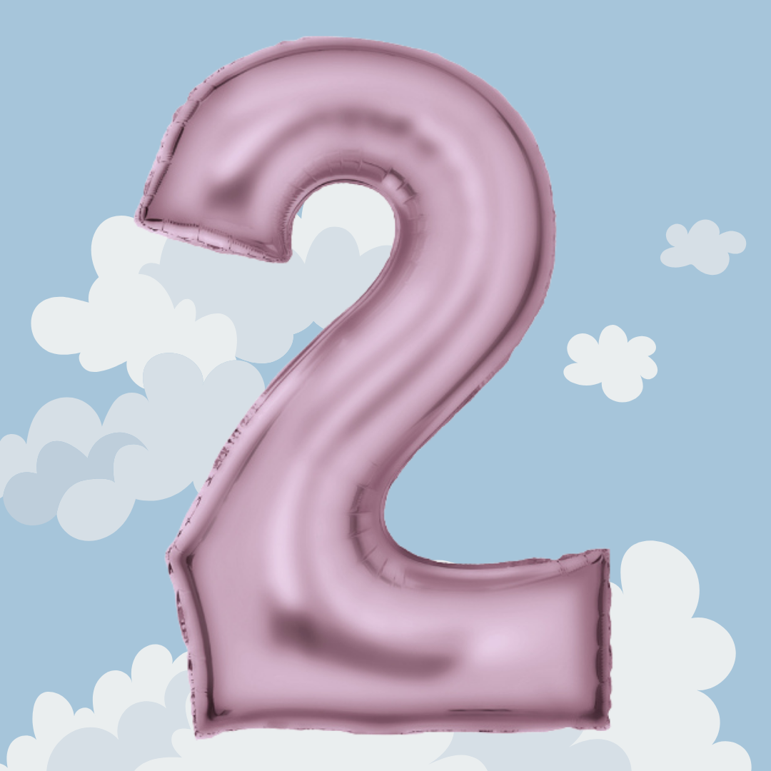 FOIL BALLOON LARGE PASTEL PINK TWO 2