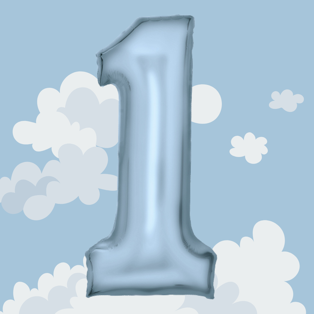 FOIL BALLOON LARGE PASTEL BLUE ONE 1