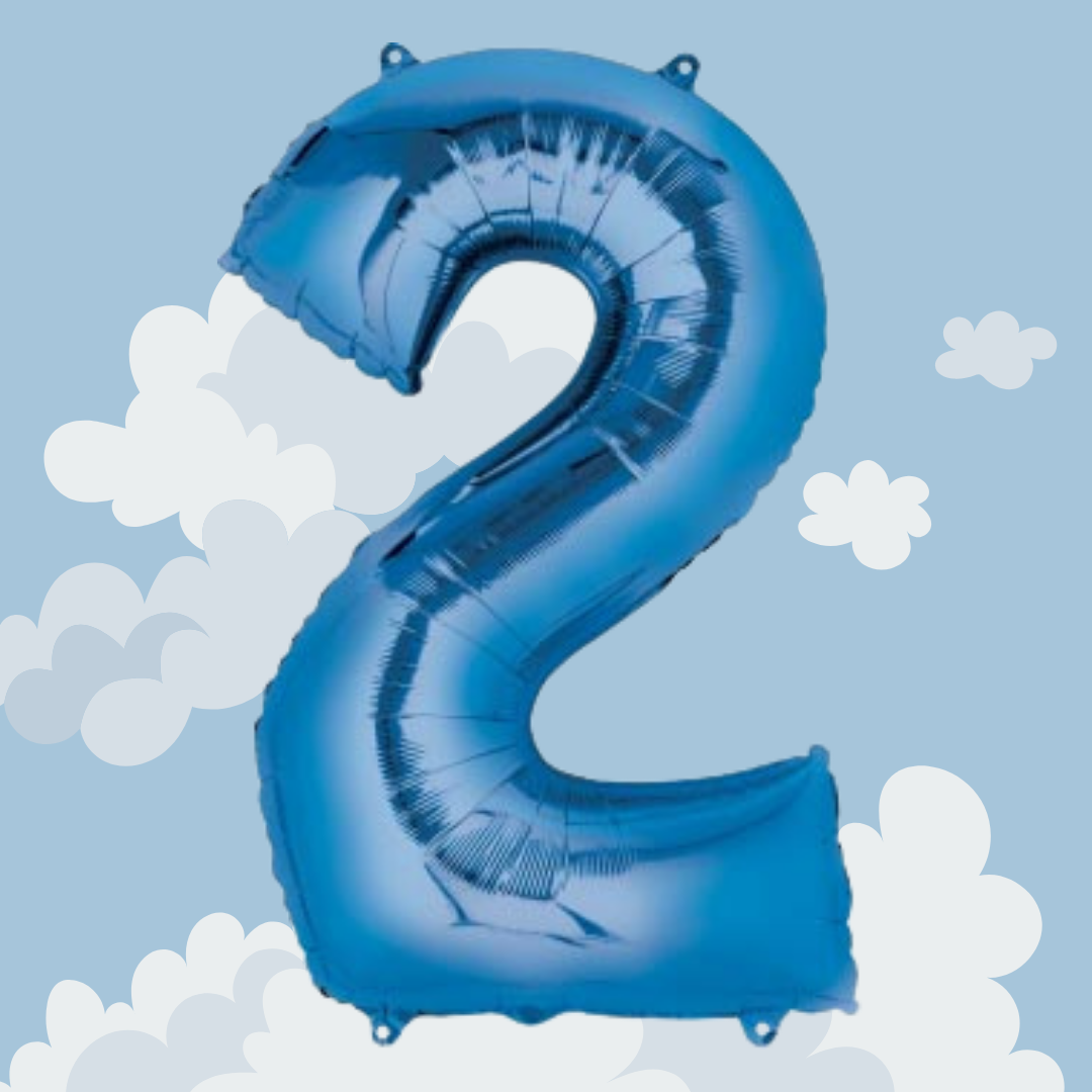 FOIL BALLOON LARGE BLUE TWO 2