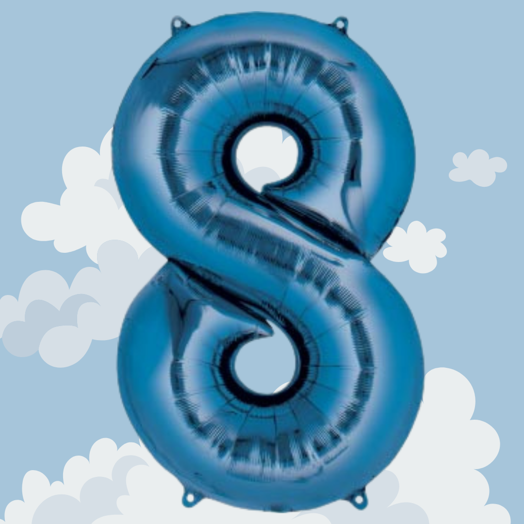 FOIL BALLOON LARGE BLUE EIGHT 8