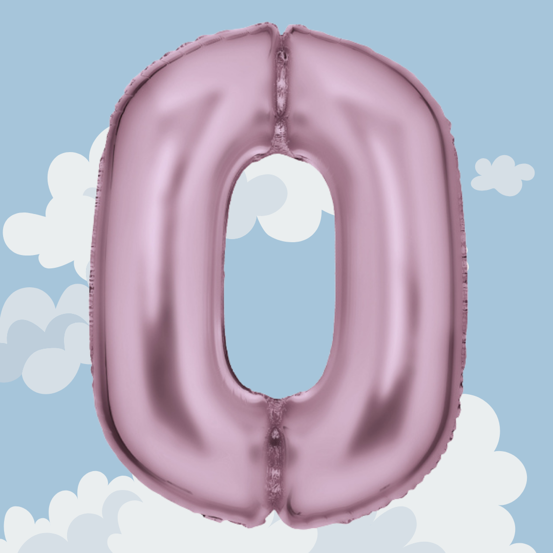 FOIL BALLOON LARGE PASTEL PINK ZERO 0