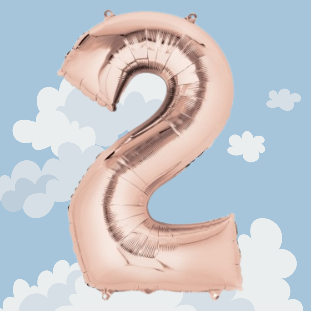 FOIL BALLOON LARGE ROSE GOLD TWO 2