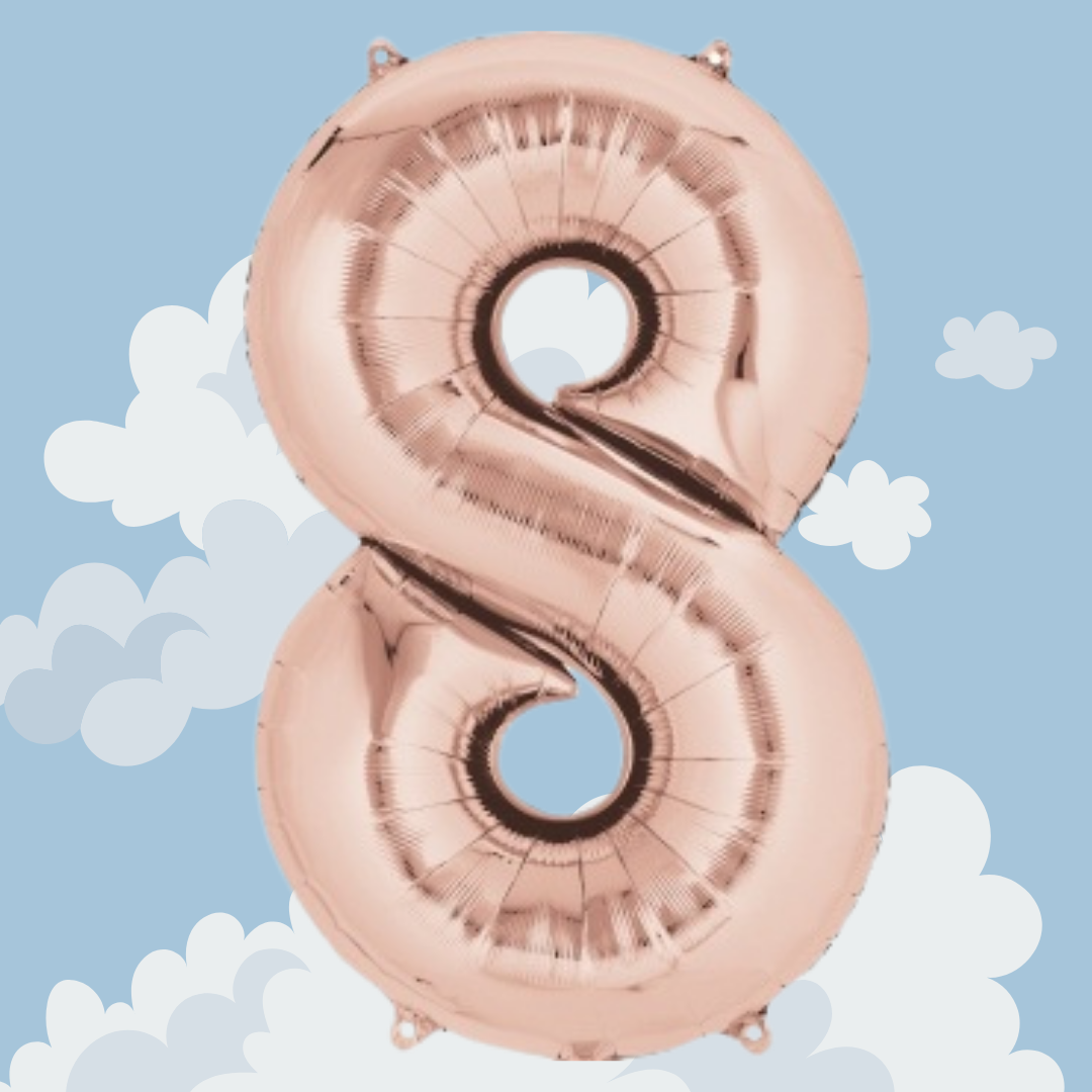FOIL BALLOON LARGE ROSE GOLD EIGHT 8