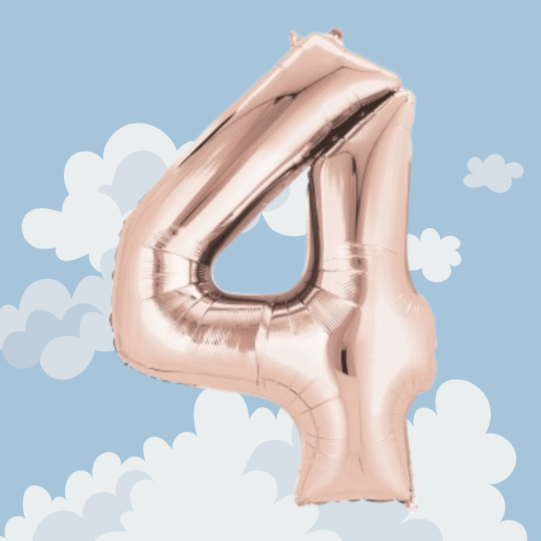 FOIL BALLOON LARGE ROSE GOLD FOUR 4