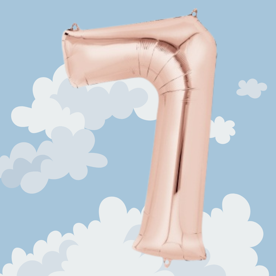 FOIL BALLOON LARGE ROSE GOLD SEVEN 7