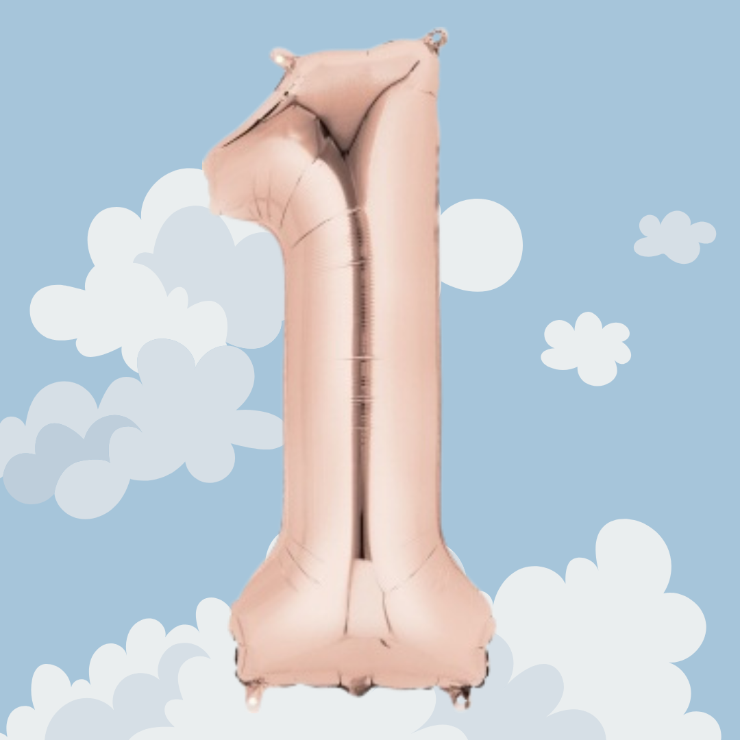 FOIL BALLOON LARGE ROSE GOLD ONE 1