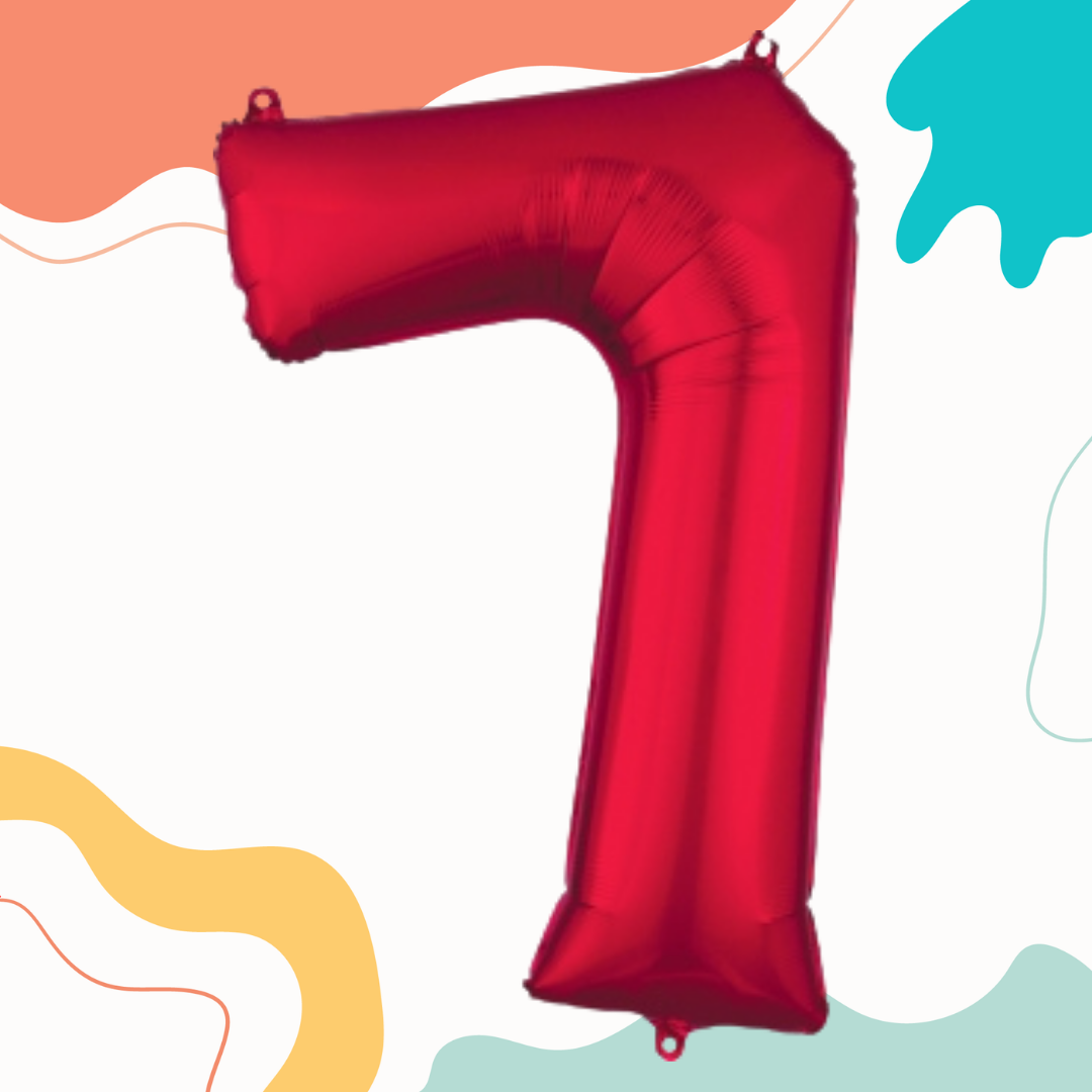 FOIL BALLOON LARGE RED SEVEN 7