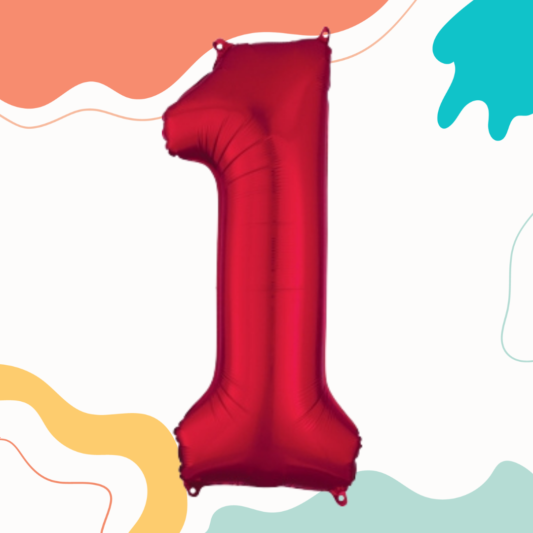 FOIL BALLOON LARGE RED ONE 1