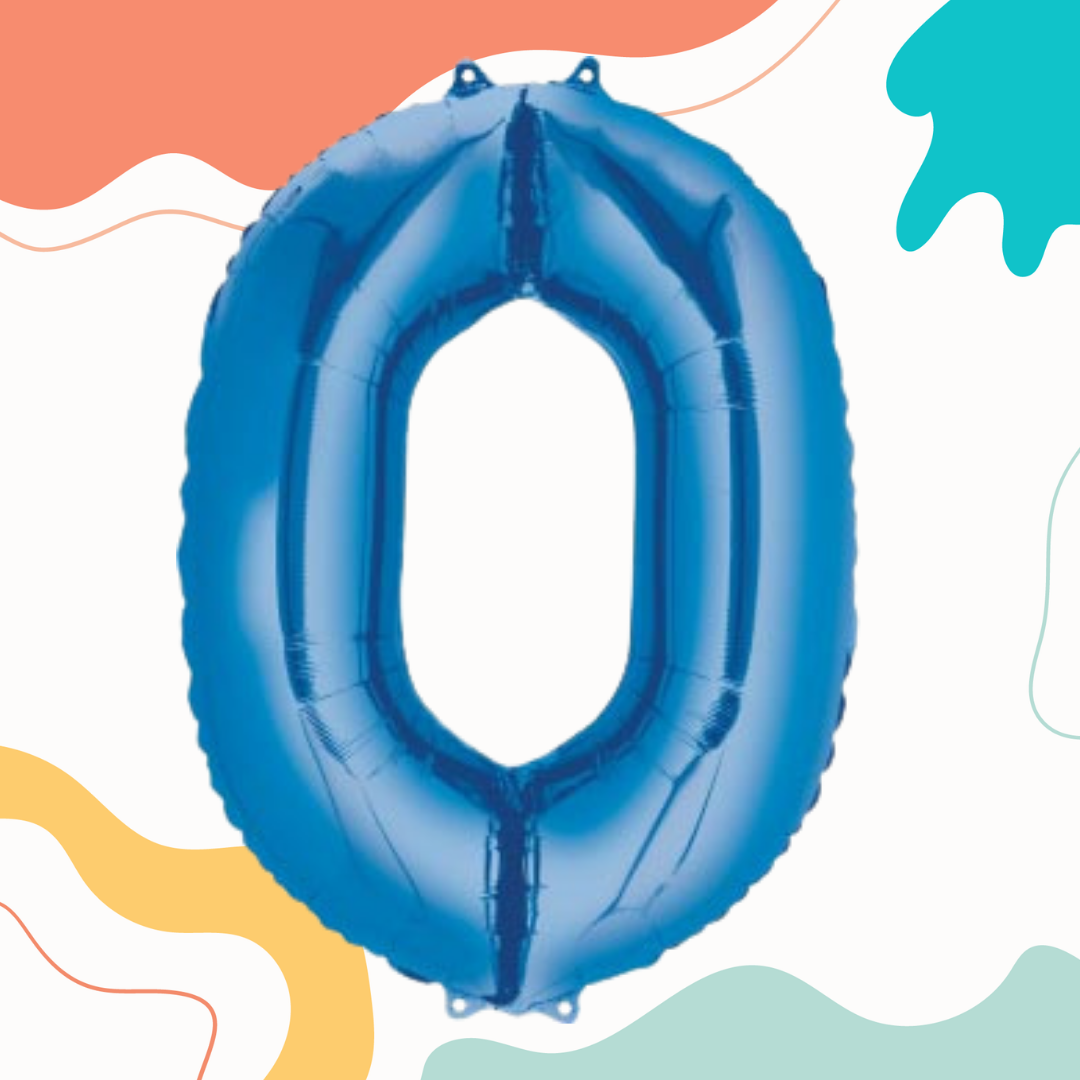 FOIL BALLOON LARGE BLUE ZERO 0