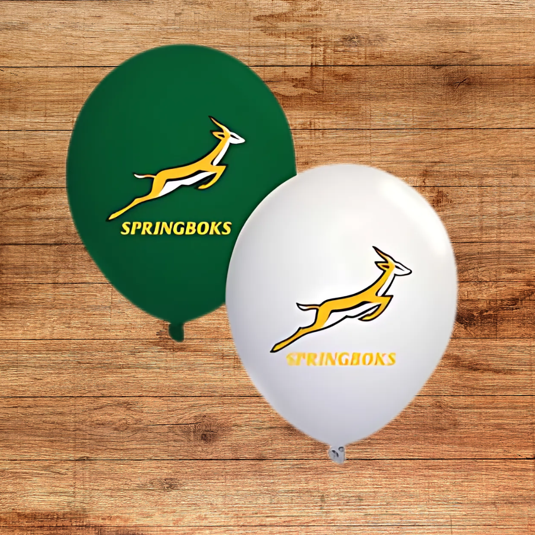 Springbok Themed Latex Balloons β 12 Inch (Pack of 10)