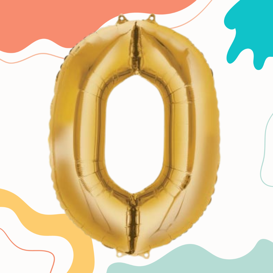 FOIL BALLOON LARGE YELLOW GOLD ZERO 0